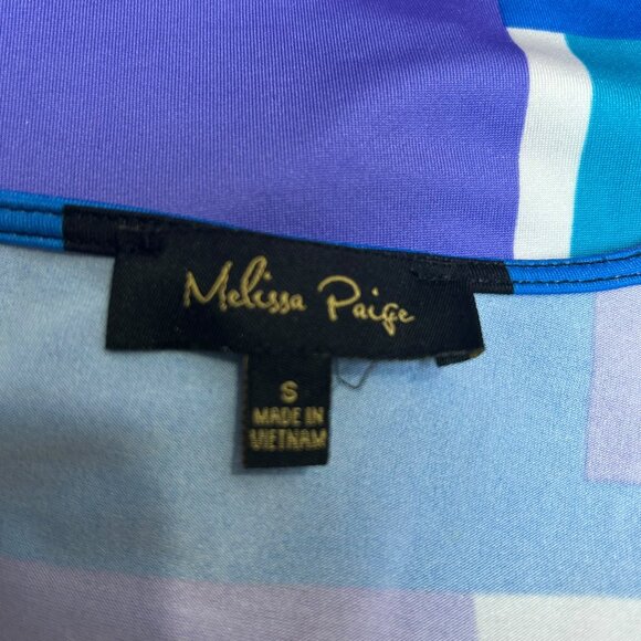 Melissa Paige Multicolor Block 1/2 Zip Long Sleeve Stretchy Top Size S - Picture 5 of 5